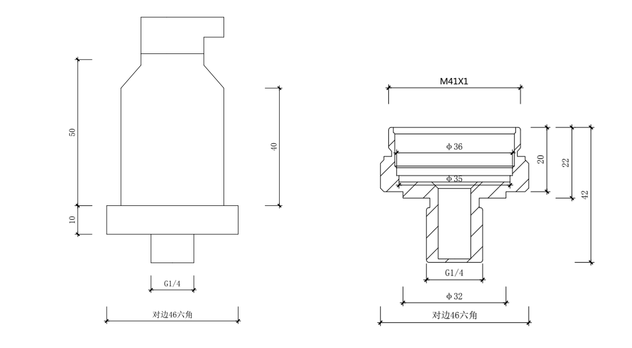 PTL613Z絕壓變送器尺寸圖